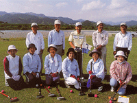 那賀川河川敷でのグランドゴルフ